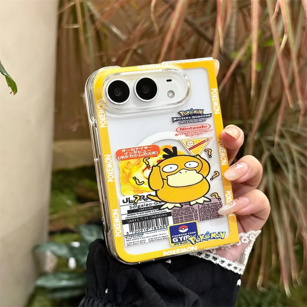 Cartoon Yellow Duck Phone Case for iPhone Duo – MagSafe Holder Anti-Vibration Cover