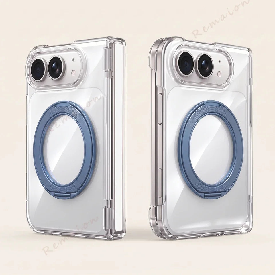 Magnetic 360° Stand Transparent Case for iPhone Duo – Clear MagSafe Shockproof Cover
