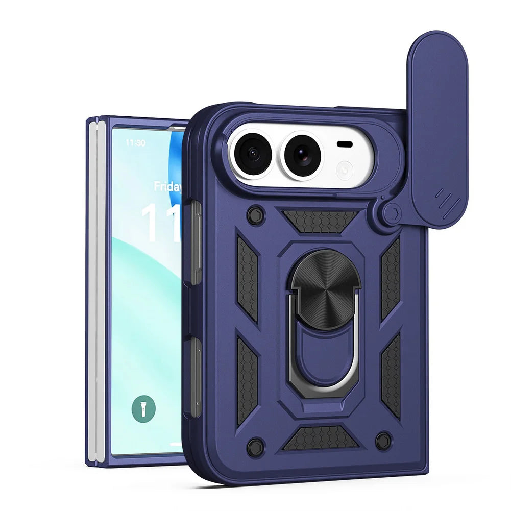 Hybrid Metal Ring Holder Stand Case for iPhone Duo – Camera Protection Back Cover