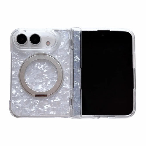 360° Rotating Kickstand Shell Pattern Case for iPhone Duo – MagSafe Hinge Protection Cover
