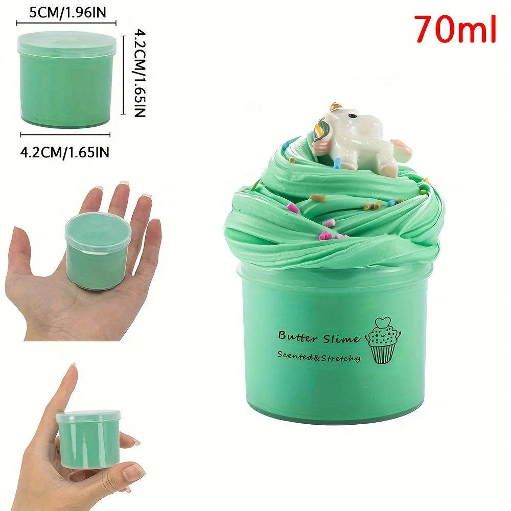 Butter Slime Kit 70ml – Scented Fluffy Slime with Charms