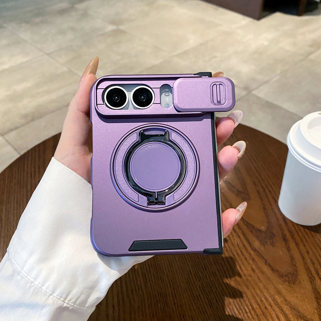 360° Rotation Magnetic Bracket Case for iPhone Duo – Slide Camera Guard Rugged Armor
