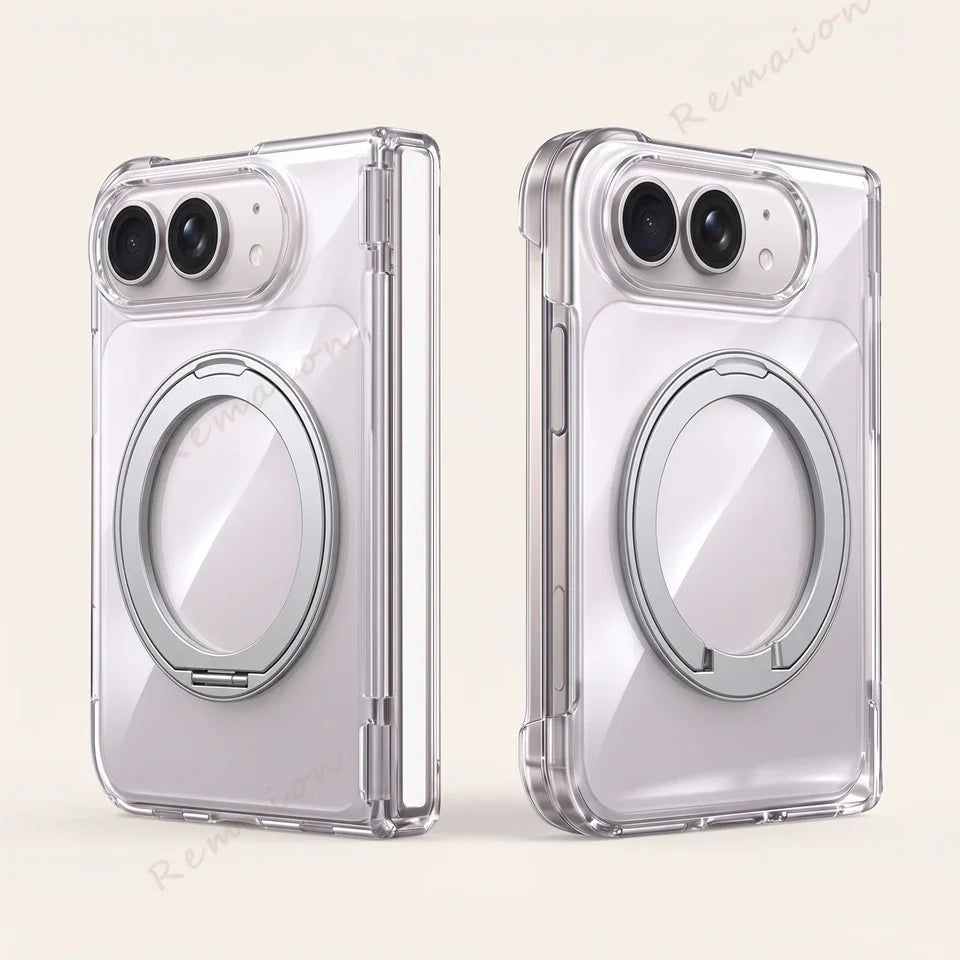 Magnetic 360° Stand Transparent Case for iPhone Duo – Clear MagSafe Shockproof Cover
