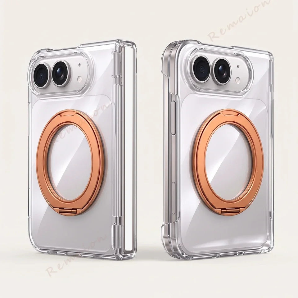 Magnetic 360° Stand Transparent Case for iPhone Duo – Clear MagSafe Shockproof Cover