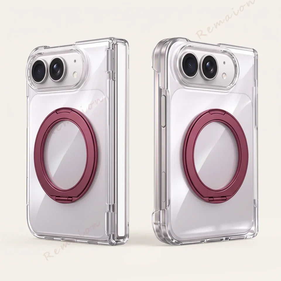 Magnetic 360° Stand Transparent Case for iPhone Duo – Clear MagSafe Shockproof Cover