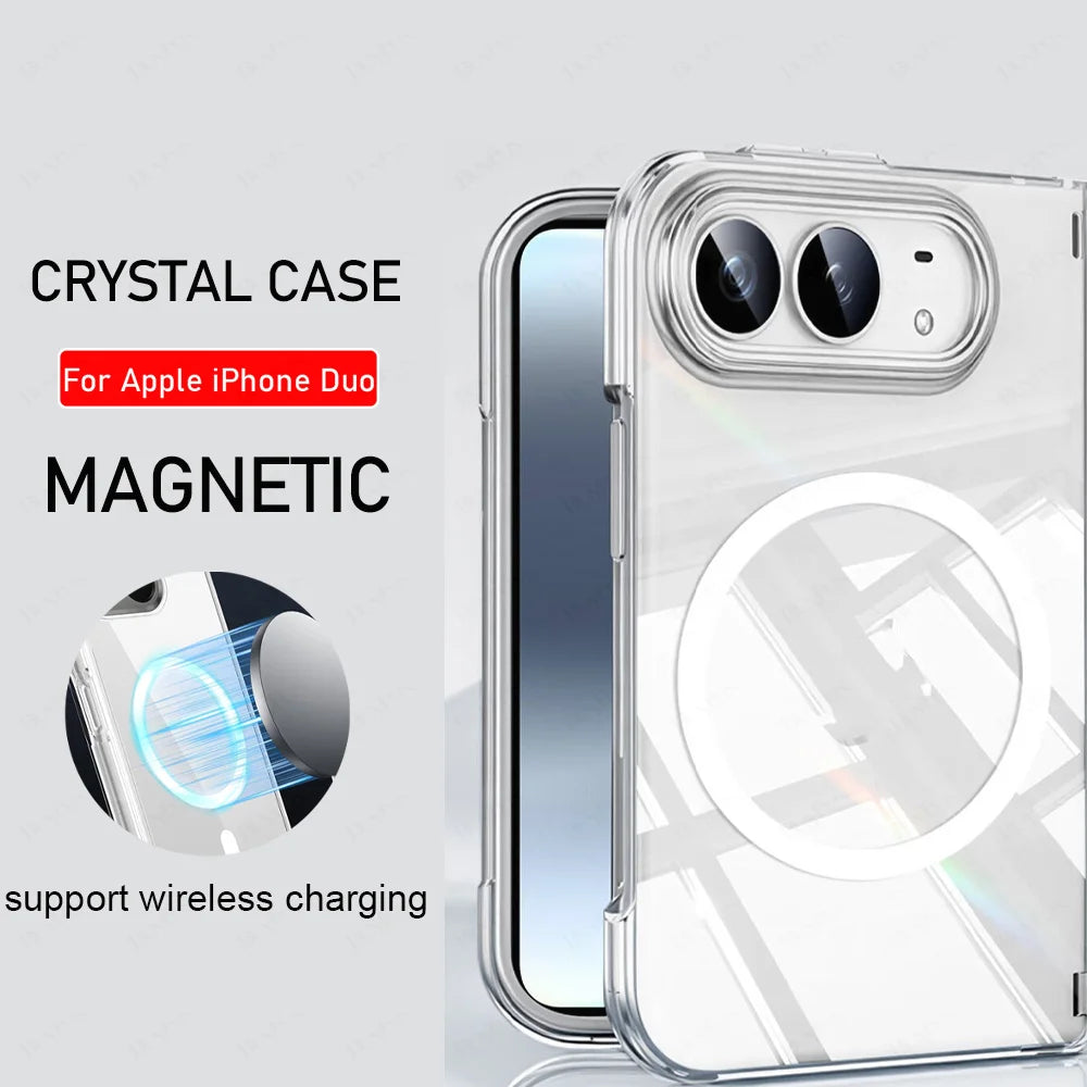 Crystal Clear Magnetic Case for iPhone Duo – Transparent MagSafe Shockproof Cover