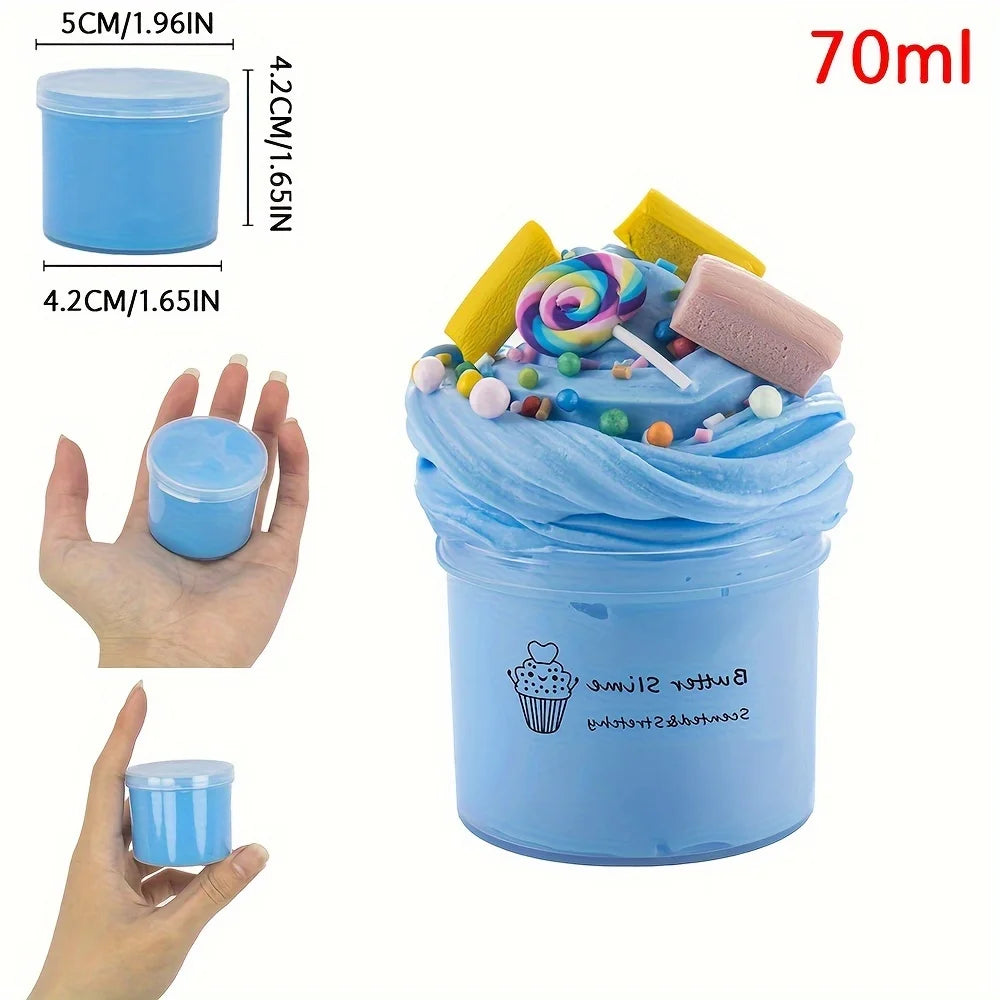 Butter Slime Kit 70ml – Scented Fluffy Slime with Charms
