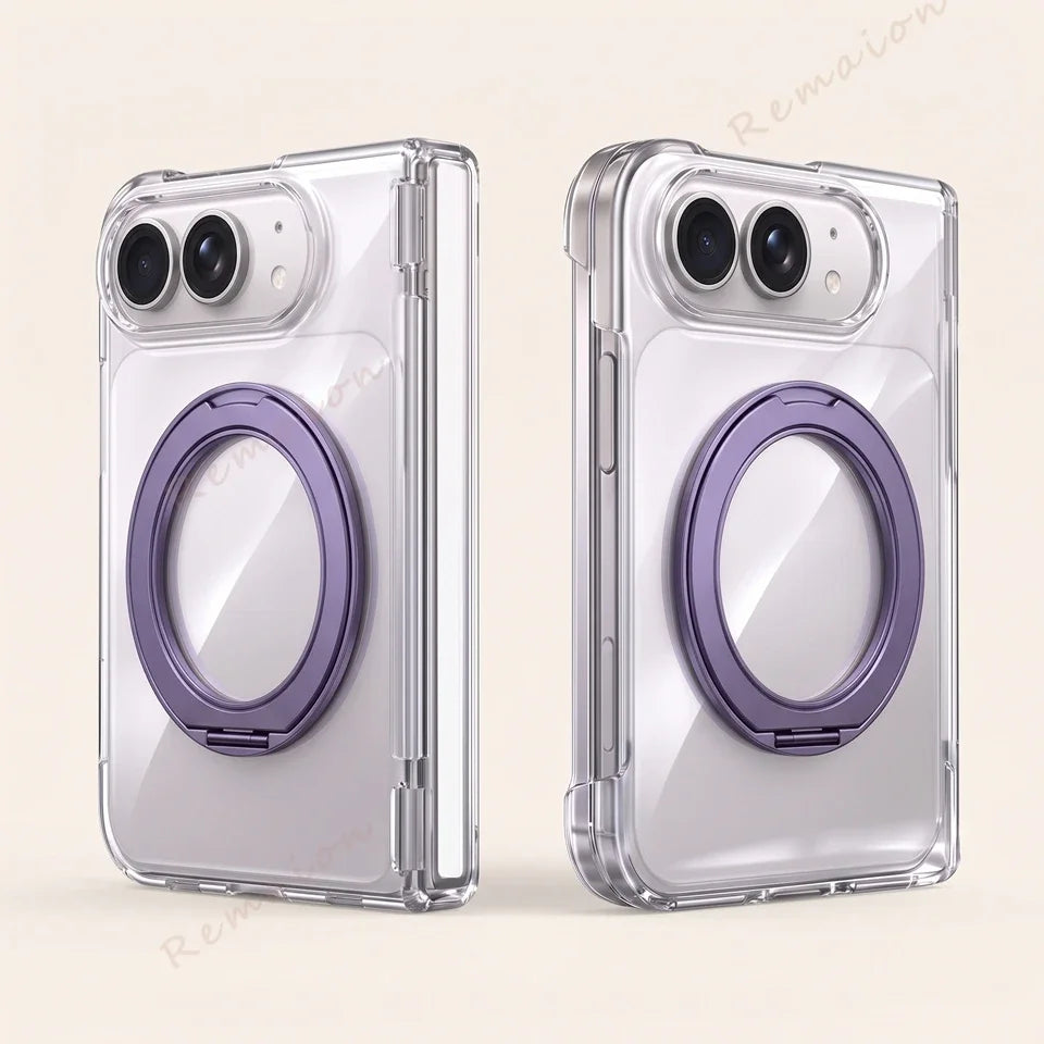 Magnetic 360° Stand Transparent Case for iPhone Duo – Clear MagSafe Shockproof Cover
