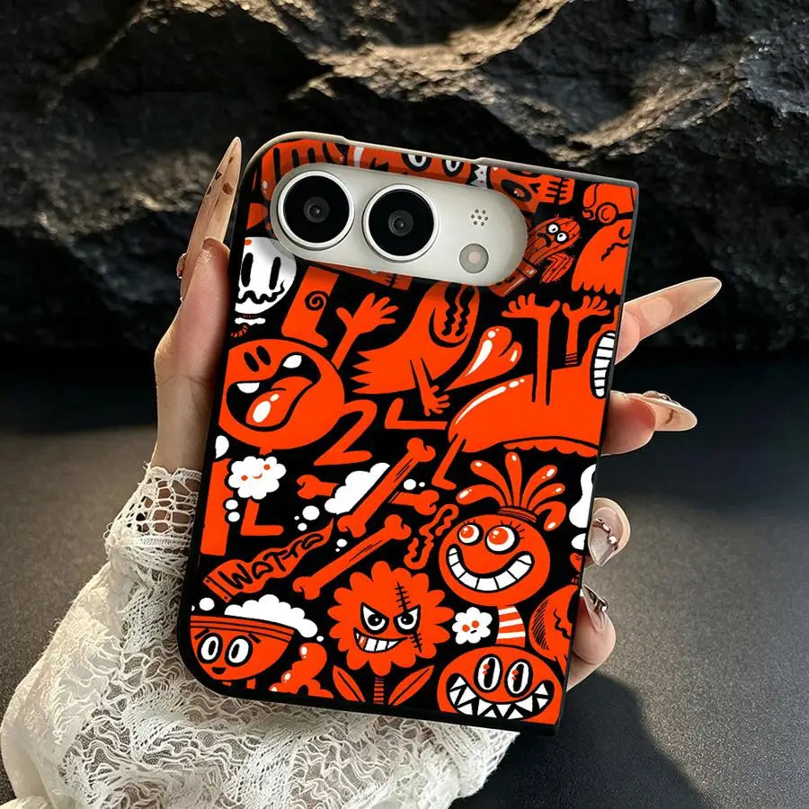 Cute Monster Doodle Phone Case for iPhone Duo – Fun Graffiti Design Cover
