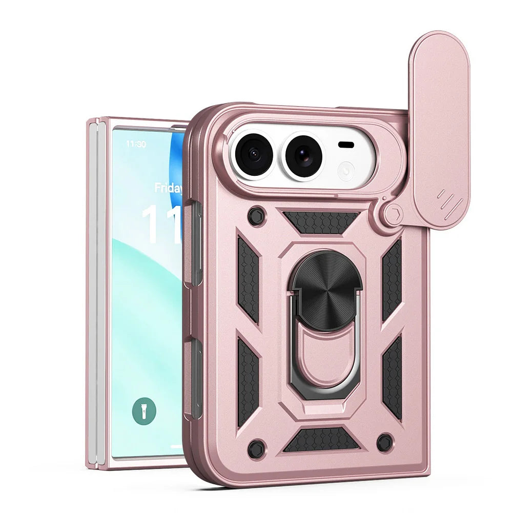 Hybrid Metal Ring Holder Stand Case for iPhone Duo – Camera Protection Back Cover