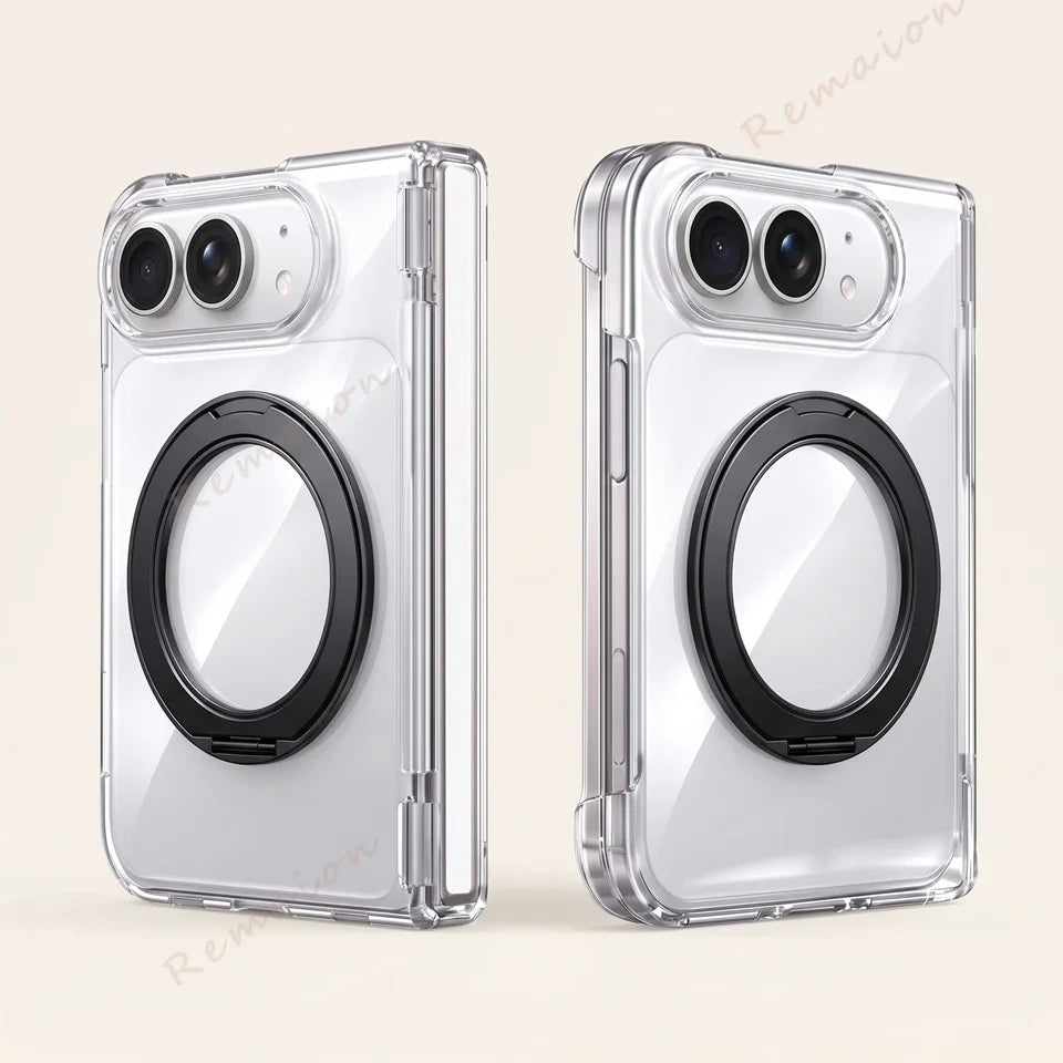 Magnetic 360° Stand Transparent Case for iPhone Duo – Clear MagSafe Shockproof Cover