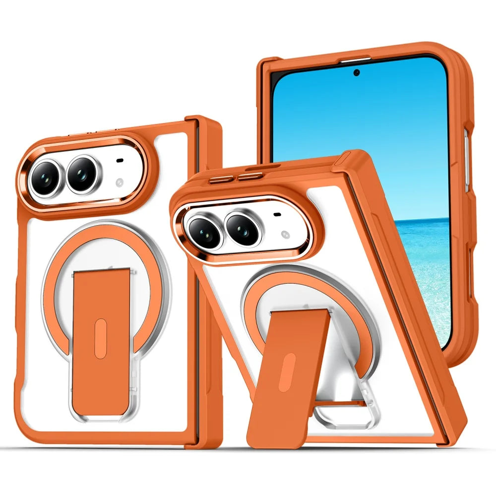 Matte Translucent Stand Holder Case for iPhone Duo – MagSafe Magnetic Slim Shockproof Cover
