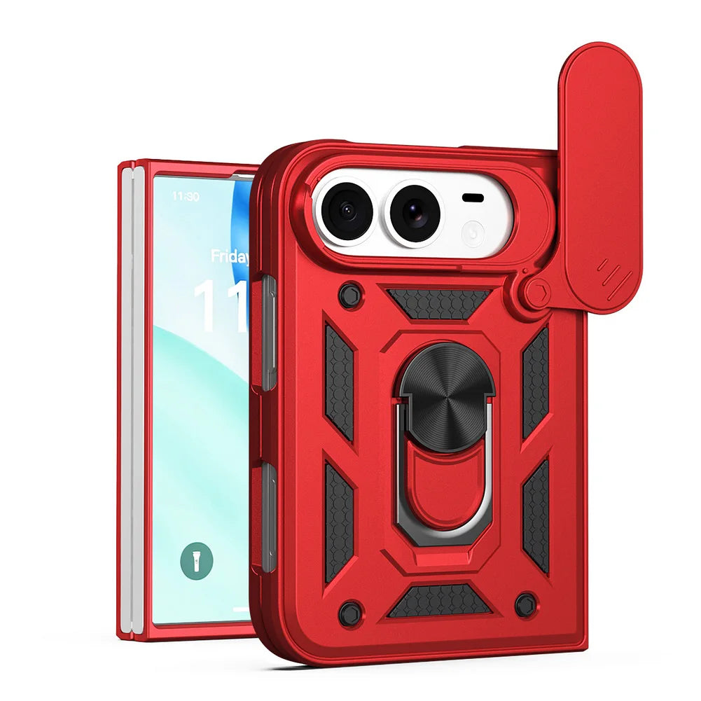 Hybrid Metal Ring Holder Stand Case for iPhone Duo – Camera Protection Back Cover