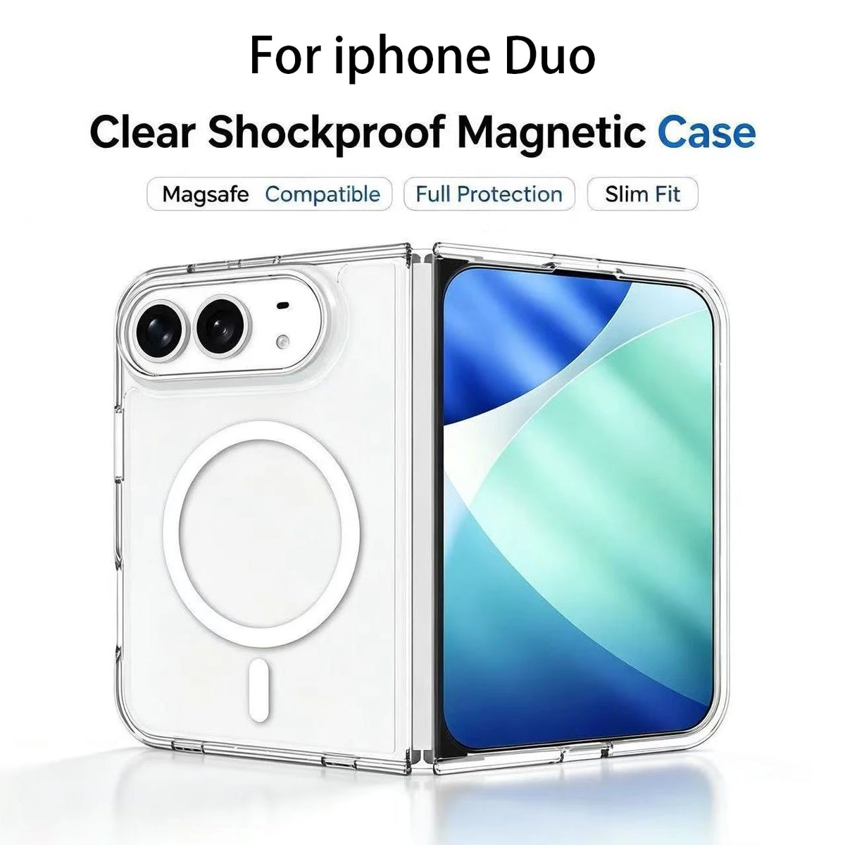 Ricestate Full Coverage Clear Magnetic Case for iPhone Duo – Transparent MagSafe