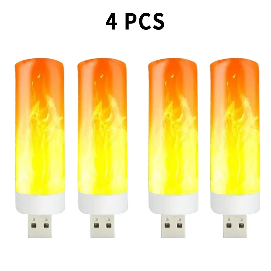 USB LED Flame Effect Light Bulb – Dynamic Flickering Fire Lamp for Cozy Decor