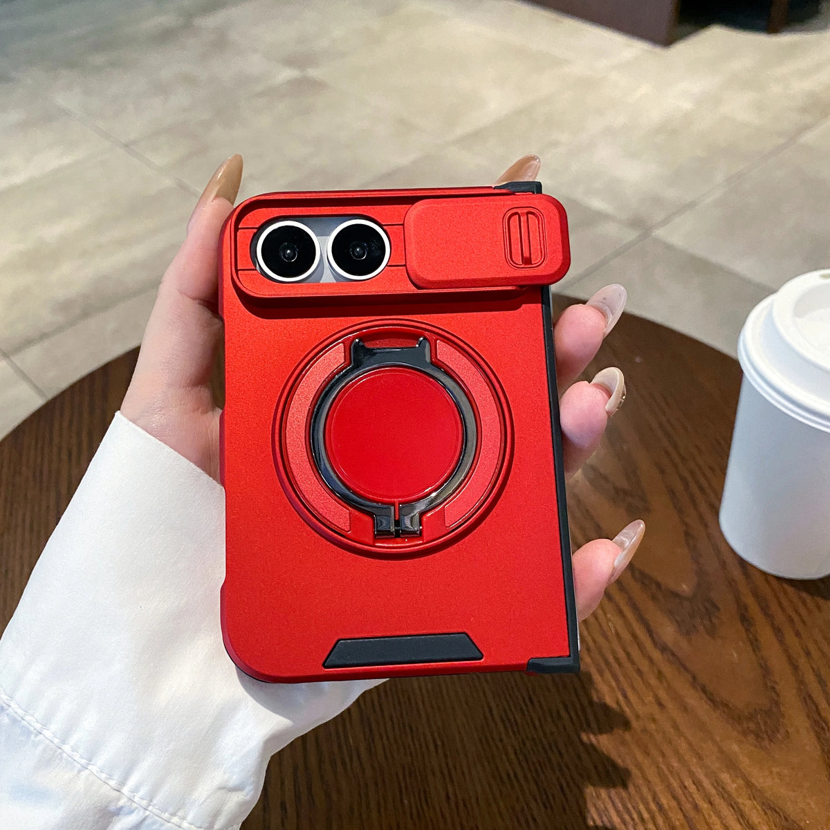 360° Rotation Magnetic Bracket Case for iPhone Duo – Slide Camera Guard Rugged Armor