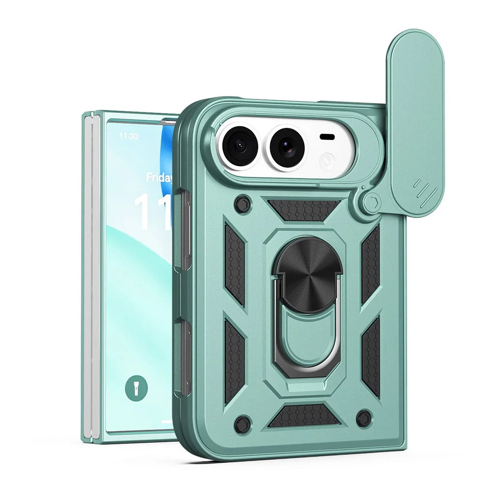 Hybrid Metal Ring Holder Stand Case for iPhone Duo – Camera Protection Back Cover
