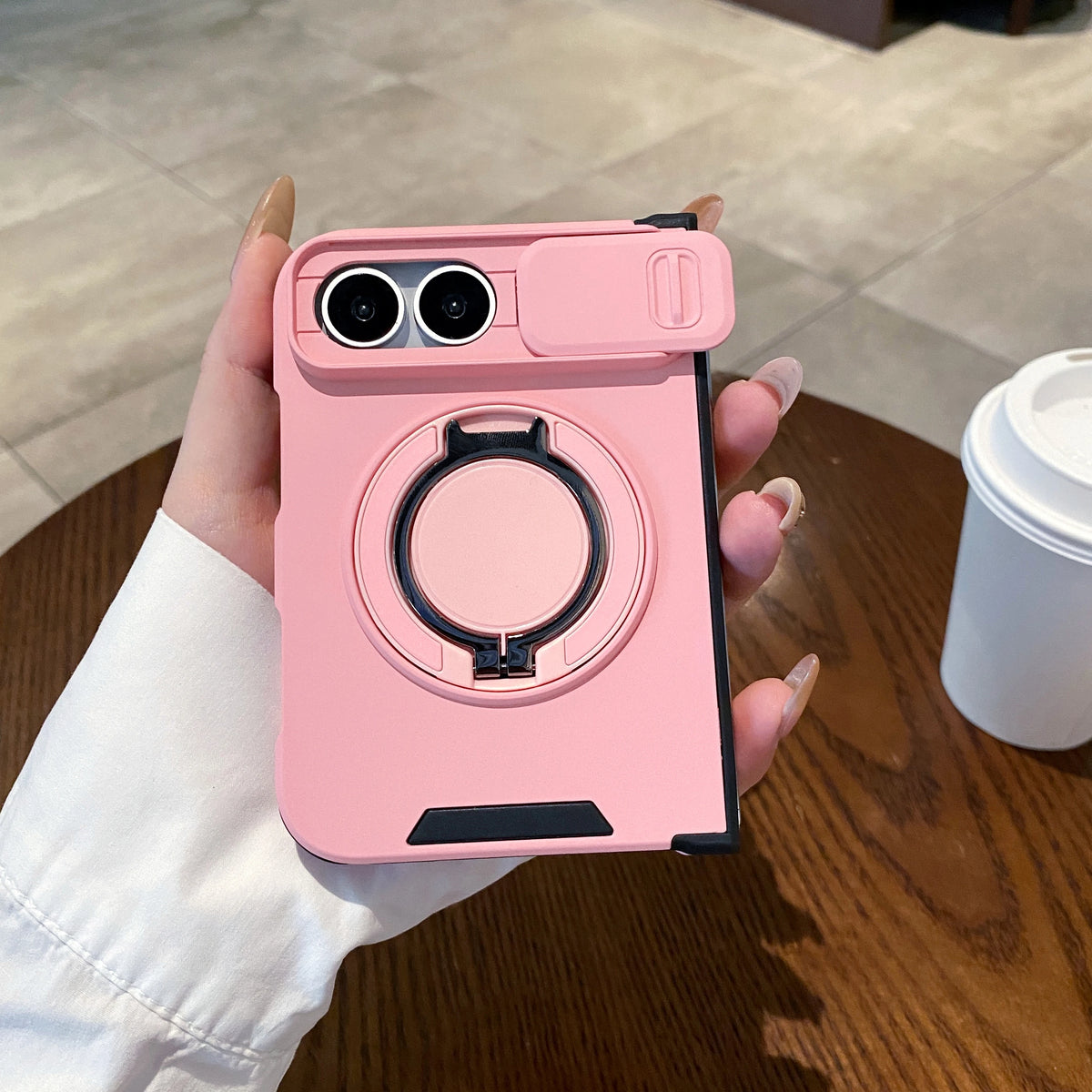 360° Rotation Magnetic Bracket Case for iPhone Duo – Slide Camera Guard Rugged Armor