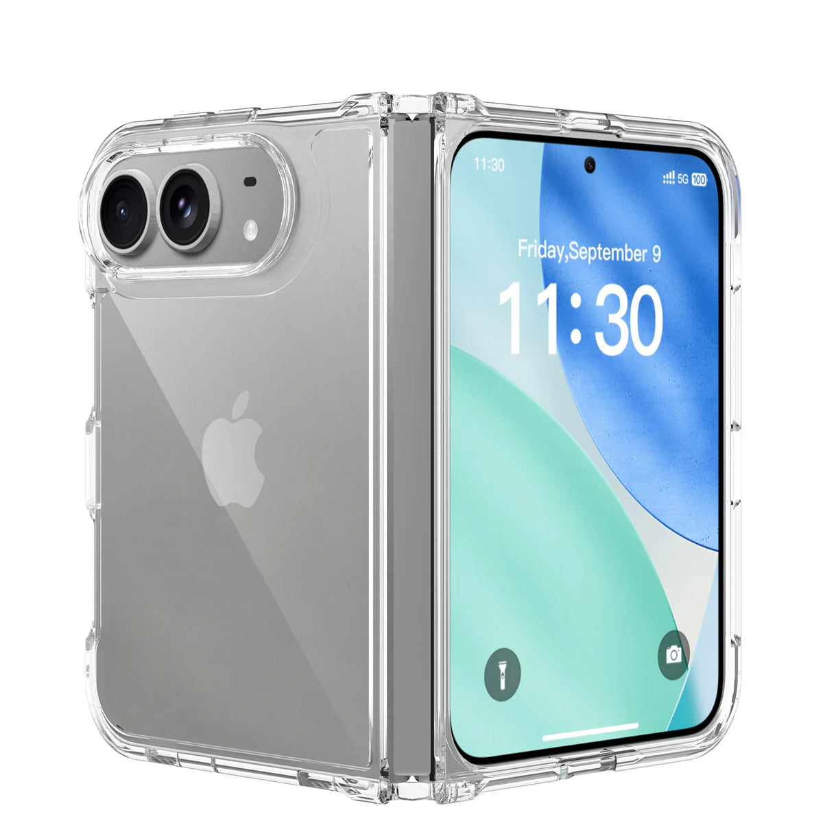 Transparent Crystal Armor Shockproof Case for iPhone Duo – TPU Frame Hard Cover