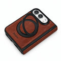 Plain Leather 360° Rotating Bracket Case for iPhone Duo – Ring Stand PC Protective Cover