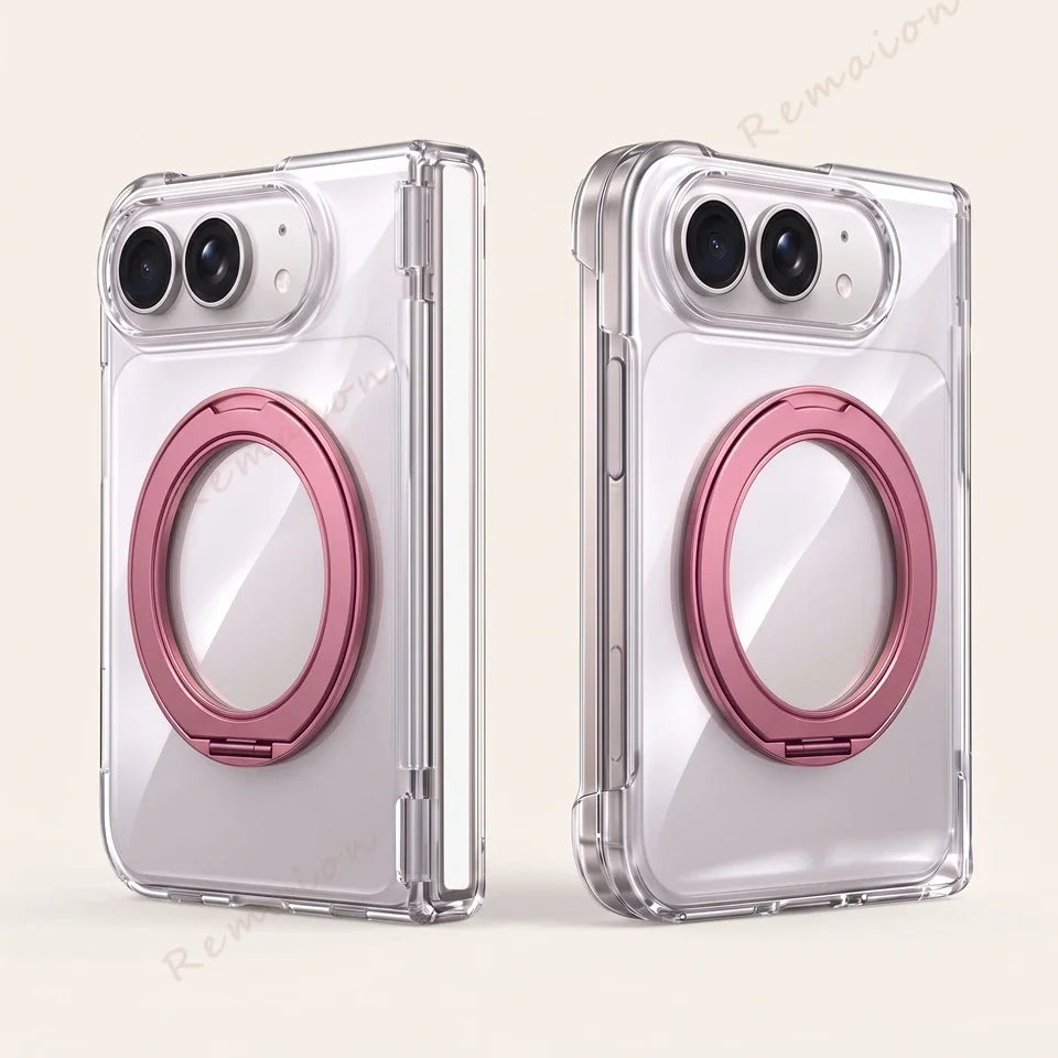 Magnetic 360° Stand Transparent Case for iPhone Duo – Clear MagSafe Shockproof Cover