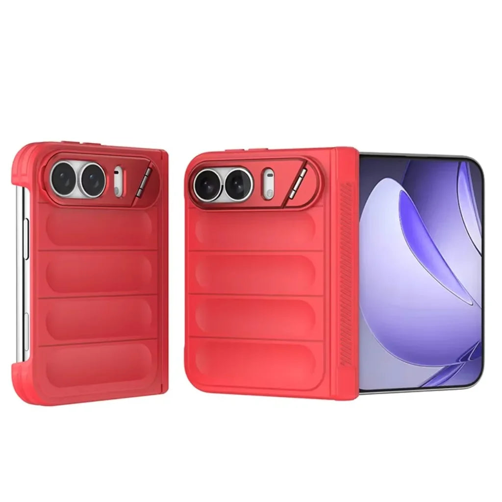 Invisible Lens Kickstand Case for iPhone Duo – Hard PC Shockproof Hinge Protection Armor