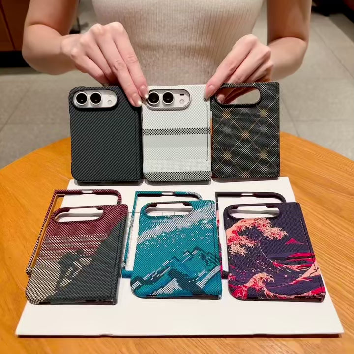 Carbon Fiber Magnetic Phone Case for iPhone Duo – MagSafe Compatible, Hinge Protection
